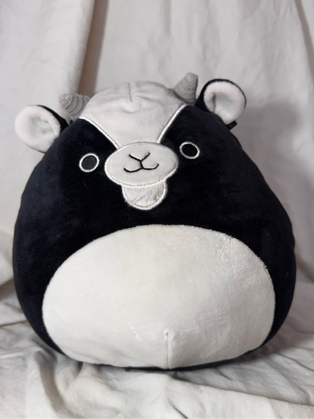 Gregory the Goat Squishmallows Black & White Goat Plush Pillow